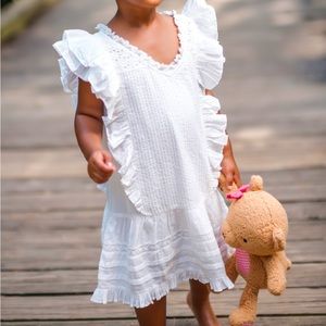 Girls White LoveShackFancy Dress